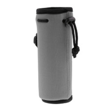Funda aislante de neopreno para botella, bolsa portabotellas, color gris.