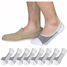 Ekte herresokker uten synlig stoff, loafersneakers med lavt snitt i bomull med sklisikre grep