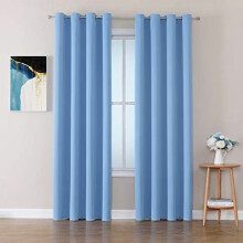 Sky Blue Thermal Blackout Curtains 42x63in 2 Panels Grommet