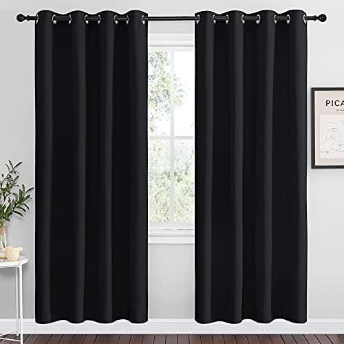 Blackout Curtains 34x60 in, 2-Pack, Silver Grommet