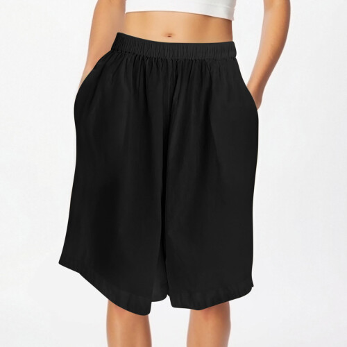Shorts femininos lisos e folgados