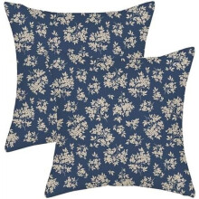 Kussenhoezen met lentebloemenmotief, 20x20 cm, marineblauw met chinoiserie bloemenprint, landelijke decoratieve sierkussenhoezen voor bank/fauteuil,