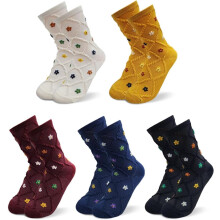 Sokken met bloemenprint – 5 paar zachte katoenen sokken met bloemenmotief voor dames en tienermeisjes – voor sandalen – Leuke, levendige kleuren