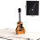 3D-gitarrhälsningskort handgjort svart papper 15x15 cm 1