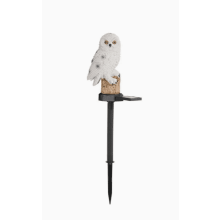 Solar Owl Garden Stake Light, Waterproof Resin, Warm
