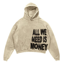 Férfi Y2K túlméretezett kapucnis pulóver – „All We Need Is Love” komlóminta, laza, bő gótikus pulóver, könnyű, L-4XL