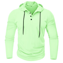 Férfi kapucnis pulóver, lezser, gombos nyitású és záródó, kerek nyakú, hosszú ujjú, S-3XL méret