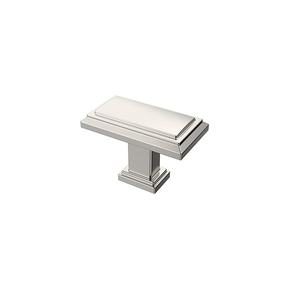 6 Pack Brushed Satin Nickel Cabinet Knobs, 1.3 Inch(32Mm) Kitchen Cabinet Hardware Rectangle Knob For Cupboard And Drawer Al6072sn 9418476564307