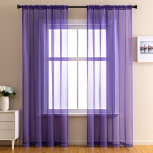 Cortinas transparentes de poliéster de 55 x 108 pulgadas – 2 paneles