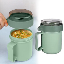 Mikrowellengeeigneter Suppenbecher mit Deckel – auslaufsicher, BPA-frei, spülmaschinenfest, tragbarer Frühstücks-/Lunchbehälter für Büro und