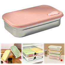 Contenitore bento in acciaio inox a scomparto singolo, colore rosso