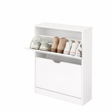 Modern Shoe Cabinet 2 Drawer Storage Wooden Slim Shoe Rack Hallway Organiser