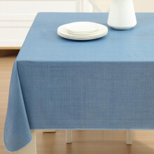 Chambray Blue Café Hotel 60x120 hüvelykes téglalap alakú vinil étkezőterítő flanel hátlappal