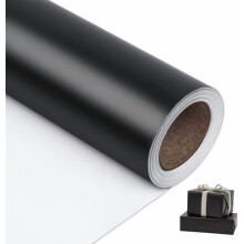 Papel de regalo negro metalizado mate 44,5 cm x 10 m (2 rollos)
