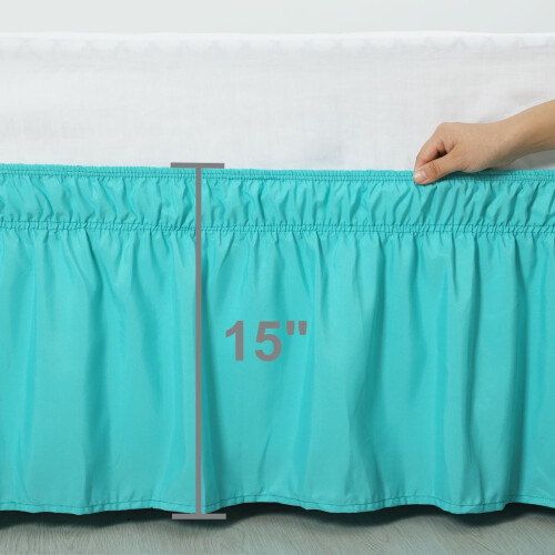Jupe de lit en polyester, retombée de 38 cm (15 pouces), taille standard. 2