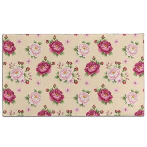 Χαλί πόρτας Pioneer με floral print, πλενόμενο αντιολισθητικό χαλάκι εσωτερικού χώρου,