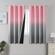 Pink and Grey Ombre Blackout Curtains 2 Panels 52x84 in