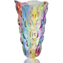Vase bohème incassable en verre, 24 cm, 1,6 kg, couleur pailletée – idéal pour les centres de table, la cuisine, le bureau, le salon et la