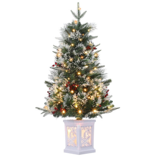 Flocked Fiber Optic Christmas Tree 3 ft to 4.5 ft