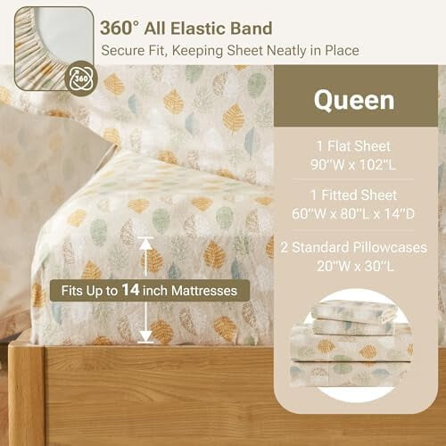 Ensemble de draps en flanelle de coton True North, format Queen 2
