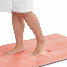Tapis de bain en mousse à mémoire de forme, antidérapant, absorbant et ultra-confortable en velours (183 cm x 61 cm, couleur pêche)