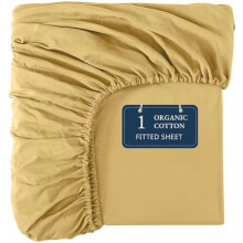 Cearșaf cu elastic, 100% bumbac organic, pentru două persoane (99 x 199 cm) – Super moale, ușor și durabil – Compatibil cu Cocoon