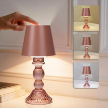 Lampă de masă fără fir, lampă reîncărcabilă cu control tactil, 9,5" înălțime, reglare continuă a intensității luminoase în 3 culori,