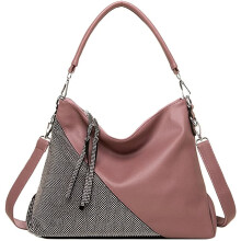 Damskie błyszczące, skórzane torby typu hobo z kryształkami, vintage'owe, modne, duże torby na ramię, listonoszka typu crossbody