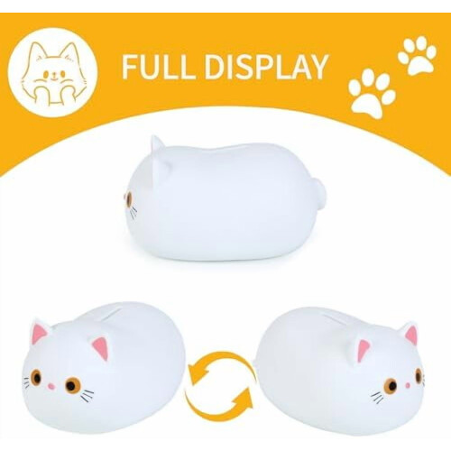 Cofrinho de plástico em formato de gatinho branco 1