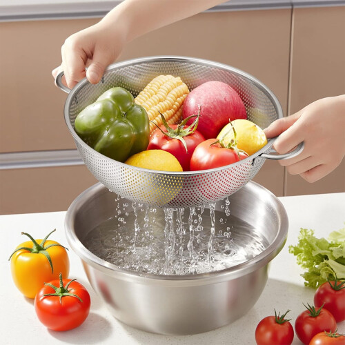 Edelstahl-Siebset, 3-teilig, 1/3/5 Qt 1