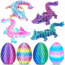 3D Printed Dragon Eggs with Mini Articulated Crystal