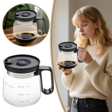 Isolierter Glas-Kaffeebecher (473 ml) mit Reisedeckel