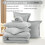 Set copripiumino matrimoniale da 7 pezzi in microfibra beige 2