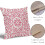 Conjunto de 2 capas de almofada rosa boho em linho, 40x40cm (16x16 polegadas). 4