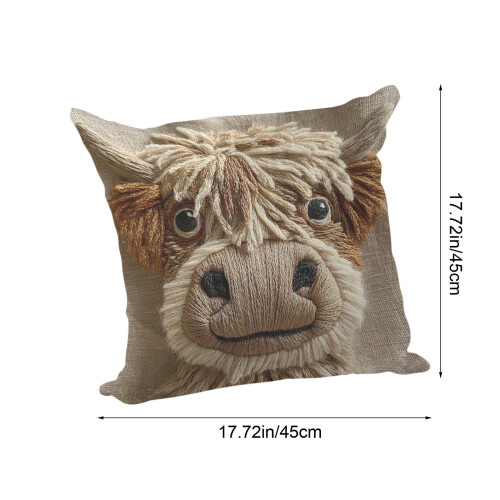 Kussenhoes met koeienprint, polyester, 45x45 cm 2