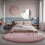 Pink round shag rug 6 ft diameter 6