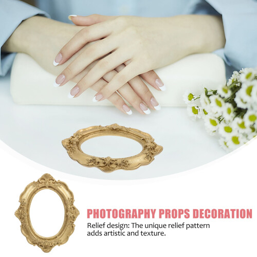 OUNONA Gold Picture Frames Embossed Stone 1Pack 1