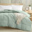 Ένθετο παπλώματος για διπλό πάπλωμα - Green Down Alternative Bed Comforter Twin Size, Ελαφρύ, Καπιτονέ, 3