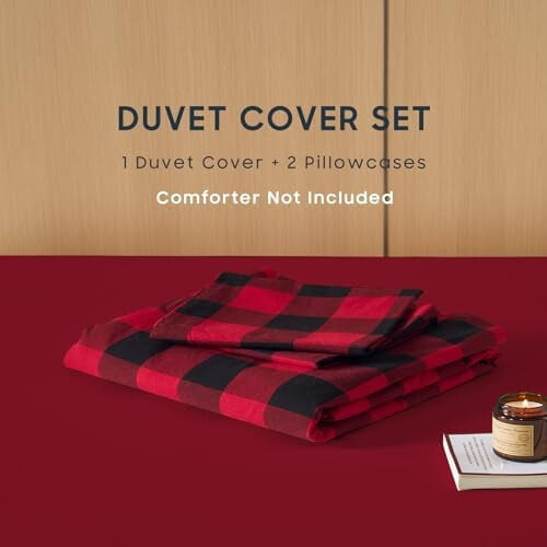 Gingham katoenen dekbedovertrekset Queen 1