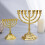 Κηροπήγιο Menorah με κηροπήγιο ναού Κατάλληλο για γραφείο Χρυσά κηροπήγια 13x10x6,8 2