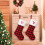 Vit julstrumpa med broderat monogram, 18 cm 4