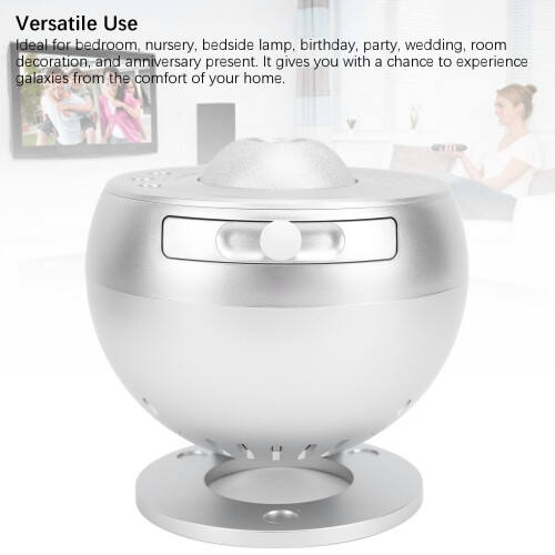 Star Projector Set with 12 Film Discs, LED, 4m Diameter, Silver 2