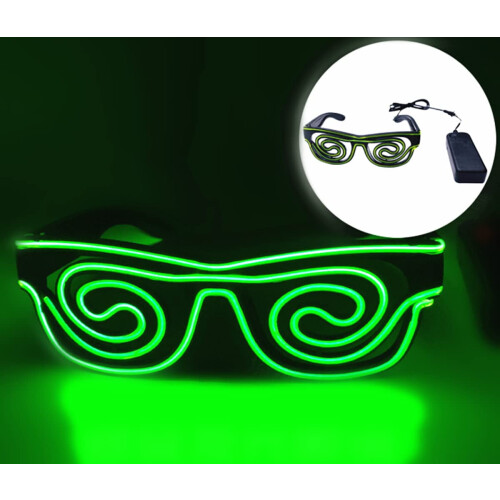 Γυαλιά LED με φωτισμό, γυαλιά νέον, γυαλιά LED με σπιράλ φωτισμού, ρυθμιζόμενα γυαλιά 2