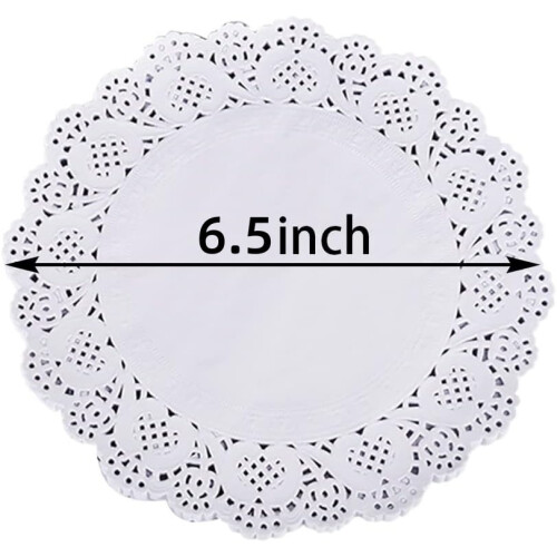 Toalhinhas de papel de 16,5 cm (6,5 polegadas), brancas, redondas e decorativas, pacote com 250 unidades. 1