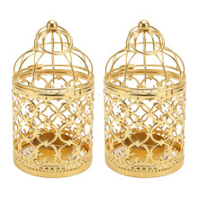 European Style Birdcage Lantern, Metal Tealight Holder with Hollow Pattern Design, Versatile Use Hanging Candle Holder for Wedding Party Home Decor