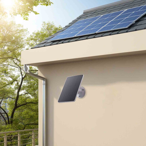 5W Solar Panel for Security Camera, Micro USB & USB-C, DC 5V, IP65 Waterproof, Adjustable Mount, compatible with rechargeable battery cameras 2