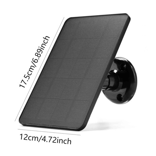 5W Solar Panel for Security Camera, Micro USB & USB-C, DC 5V, IP65 Waterproof, Adjustable Mount, compatible with rechargeable battery cameras 1