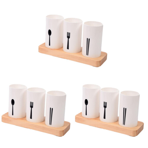 3Sets Kompakter Tableware Organizer Essstäbchenständer Mehrfarbig 1