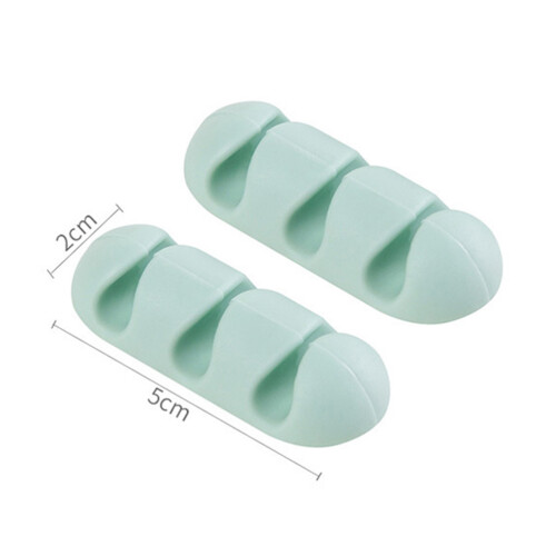 12Pcs Desktop Wire Clips Silicone Cable Holder Light Green Organizer 1