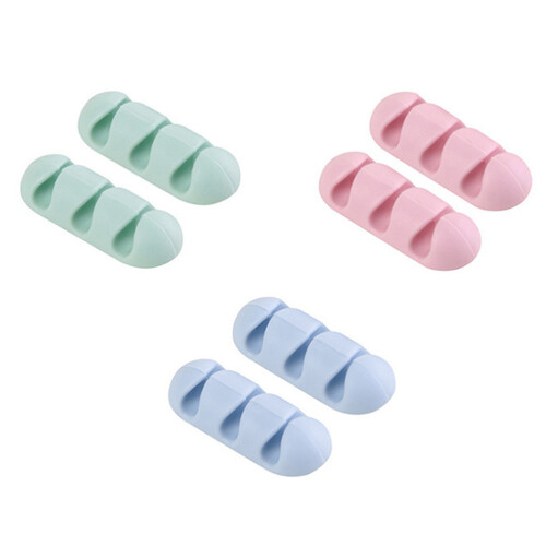 12Pcs Desktop Wire Clips Silicone Cable Holder Light Green Organizer 2